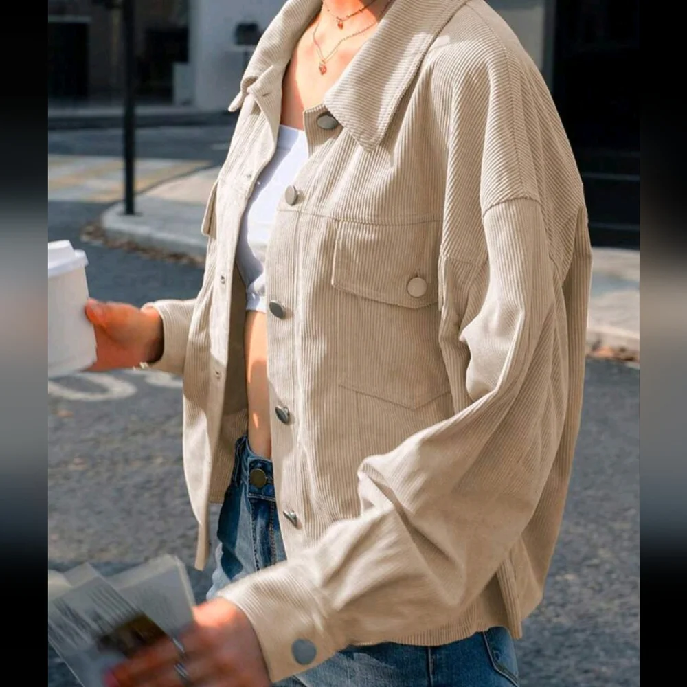 Women Casual Solid Color All-Match Jacket For Autumn - Picture 4 of 4